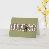 Cowboy Get Well - Westerne hulp bij ziekte en lets Kaart (Gele Bloem)