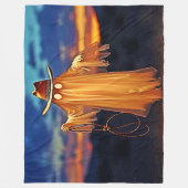Cowboy Ghost bij Sunset Design Fleece Deken (Voorkant)