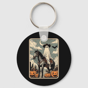 Cowboy Ghost Riding Horse Funny Tarot Kaart Hallow Sleutelhanger