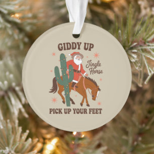 Cowboy Giddy Up Bellen Paard Til Je Voeten Op Ornament