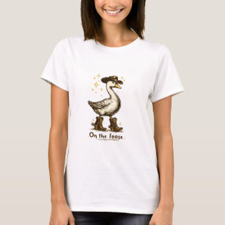 Cowboy Goose On the Loose Funny Western Art T-shirt