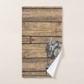 Cowboy, grain en bois (Serviette à main)