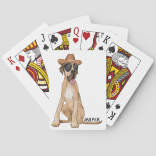 Cowboy Great Dane Dog Pokerkaarten
