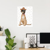 Cowboy Great Dane Dog Poster (Thuiskantoor)