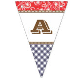 Cowboy Happy Birthday Banner Paisley Gingham (Derde vlag)