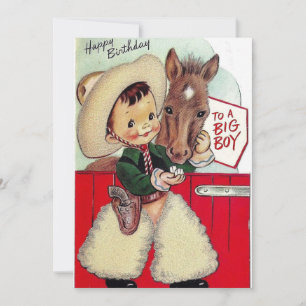 Cowboy  Happy Birthday Big Boy Feestdagenkaart