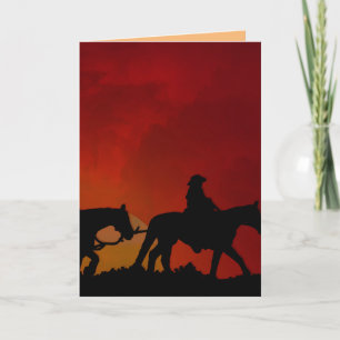 COWBOY HAPPY TRAILS GRANDE CARTE D'ANNIVERSAIRE