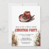 Cowboy Hat Christmas Party Digital Invite Kaart (Voorkant)