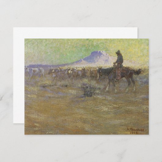 Cowboy Herding Cattle on the Range by Lon Megargee (Voorkant / Achterkant)