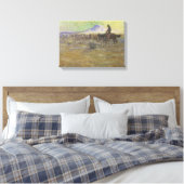 Cowboy Herding Cattle on the Range by Lon Megargee Canvas Afdruk (Insitu (Slaapkamer))