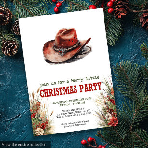 Cowboy Hoed Kerstfeest Uitnodiging