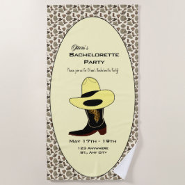 Cowboy Hoed Schoenen Patroon Bachelorette Feest Strandlaken