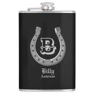 Cowboy Hoefijzer - Gepersonaliseerde monogram fles Heupfles