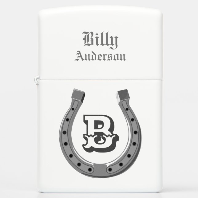 Cowboy Hoefijzer Personalized Monogram (Voorkant)