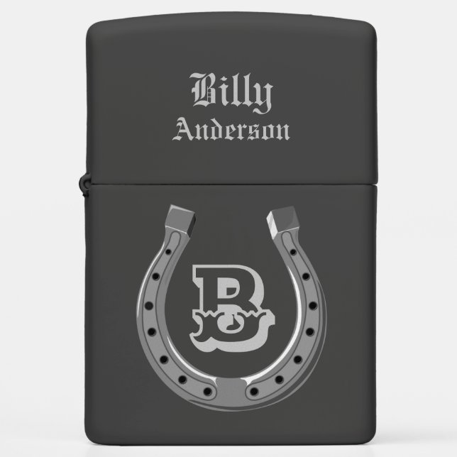 Cowboy Hoefijzer Personalized Monogram (Voorkant)