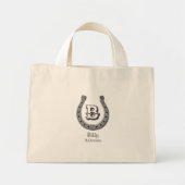 Cowboy Hoefijzer Personalized Monogram Mini Tote Bag (Voorkant)