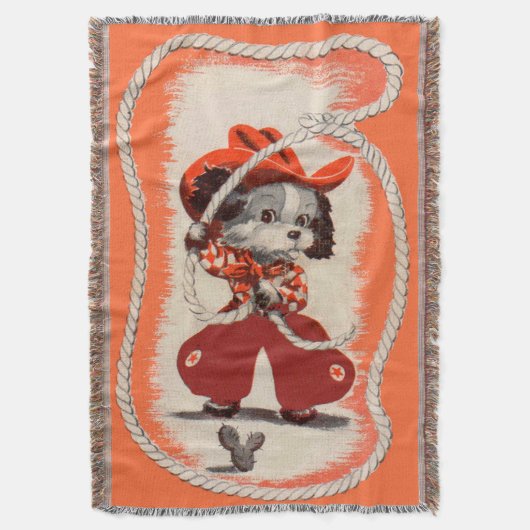 cowboy-hondafdruk deken (Voorkant Verticaal)