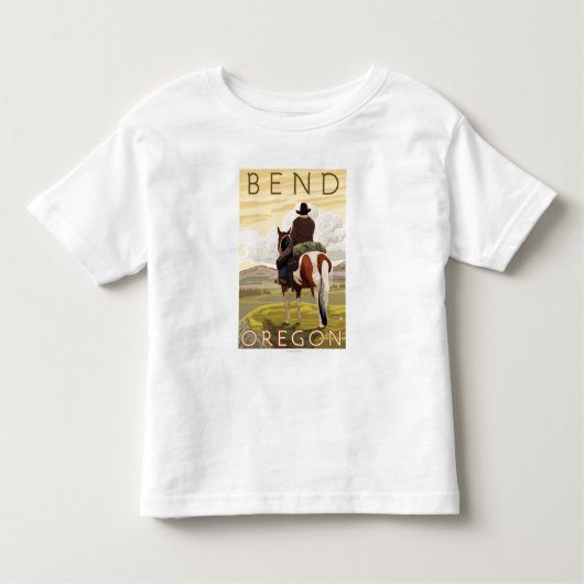 Cowboy & Horse - Bend, Oregon Kinder Shirts (Voorkant)