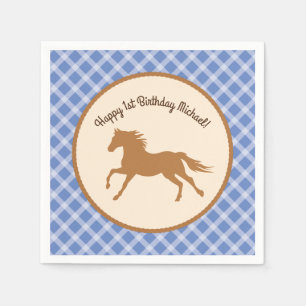 Cowboy Horse Pony Cute 1st Birthday Party Thema Servet