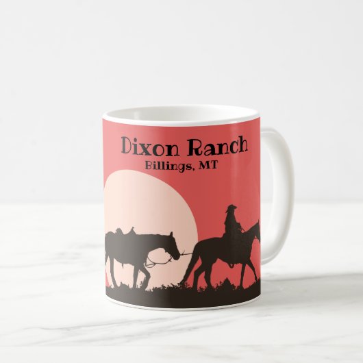 Cowboy Horse Western Sky Coffee Mug (Devant droit)