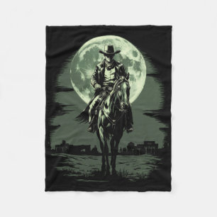 Cowboy Horseck Riding Saloon Gunfight Sheriff Fleece Deken