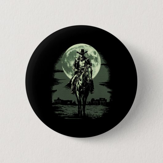 Cowboy Horseck Riding Saloon Gunfight Sheriff Ronde Button 5,7 Cm (Voorkant)