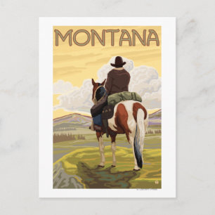 Cowboy & HorseMontanaVintage Travel Poster Briefkaart