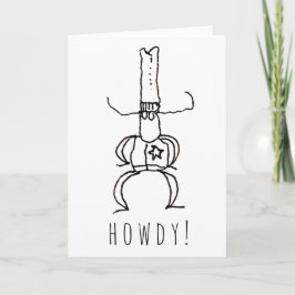 Cowboy Howdy Cartoon Tekening Doodle Wenskaart Kaart