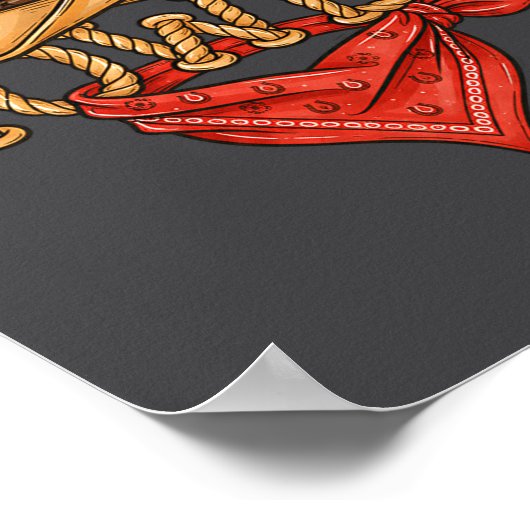 Cowboy Howdy Rope Hat Bandana Western Rodeo Design Poster (Hoek)