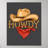 Cowboy Howdy Rope Hat Bandana Western Rodeo Design Poster (Voorkant)