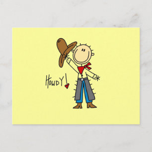 Cowboy Howdy T-shirts en cadeautjes Briefkaart