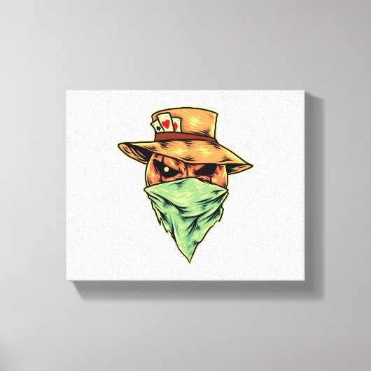 Cowboy in Halloween Canvas Afdruk (Voorkant)