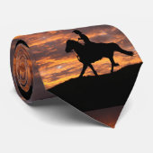 Cowboy in het zonsondergang stropdas (Opgerold)