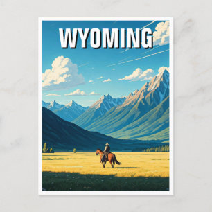 Cowboy in Wyoming Reizen Briefkaart