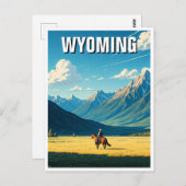 Cowboy in Wyoming Reizen Briefkaart (Voorkant / Achterkant)