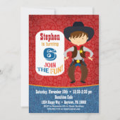 Cowboy Invitation Anniversaire Garçon Rodeo Wester (Devant)