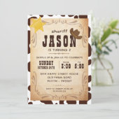 Cowboy Invitation for Birthday Party Sheriff West (Debout devant)