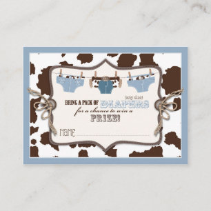 Cowboy jeans en goedkope luier Raffle Ticket Informatiekaartje