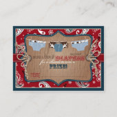 Cowboy jeans en goedkope luier Raffle Ticket Informatiekaartje (Voorkant)