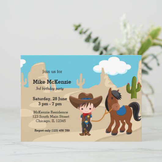 Cowboy Kaart (Staand voorkant)