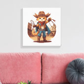 Cowboy Kat Canvas Afdruk (Insitu (Woonkamer))