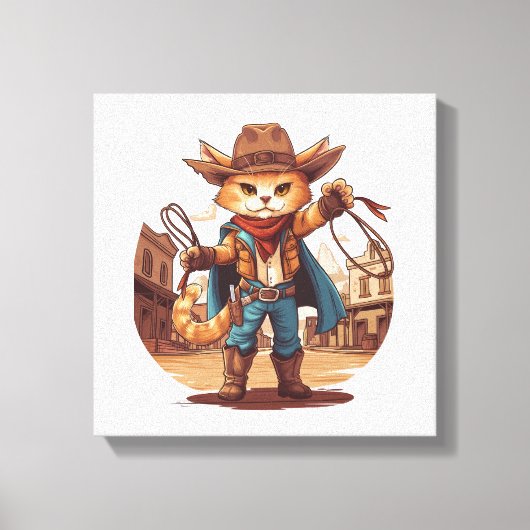 Cowboy Kat Canvas Afdruk (Voorkant)