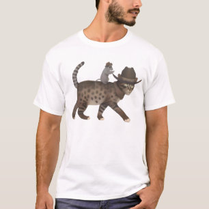 Cowboy Kat Meowdy kat en muis gek T-shirt