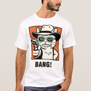 Cowboy Kat met Pistool T-Shirt