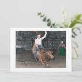 Cowboy kerst feestdagenkaart (Staand voorkant)