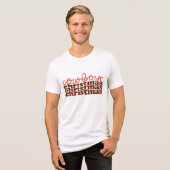Cowboy Kerst Retro Groovy Kerst Feestdagen Tri-Blend Shirt (Voorkant volledig)