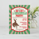 Cowboy Kerstfeest Uitnodiging (Staand voorkant)