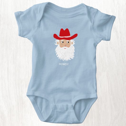 Cowboy Kerstman Aangepaste Tekst Kerstmis Romper