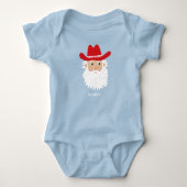 Cowboy Kerstman Aangepaste Tekst Kerstmis Romper (Voorkant)