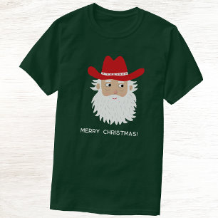 Cowboy Kerstman Aangepaste Tekst Kerstmis T-shirt